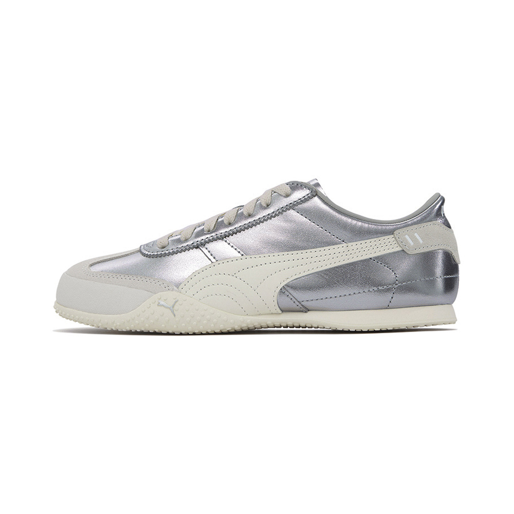 Leather Silver White