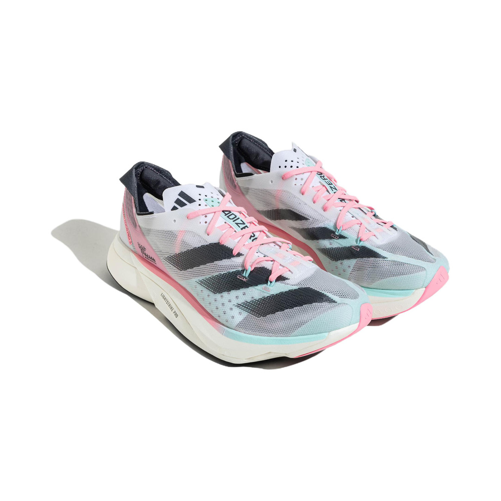 Adidas Adizero Adios 'White / Dark Grey / Pink' Мужские