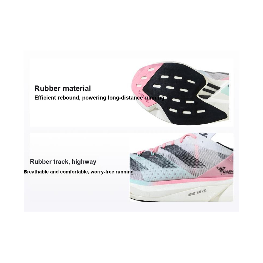 Adidas Adizero Adios 'White / Dark Grey / Pink' Мужские
