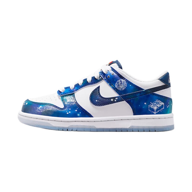 Nike Dunk Low 'White / Brave Blue / Metallic Platinum / Multi-Color' Мужские