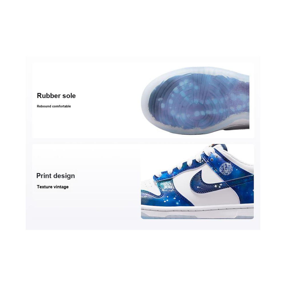 Nike Dunk Low 'White / Brave Blue / Metallic Platinum / Multi-Color' Мужские