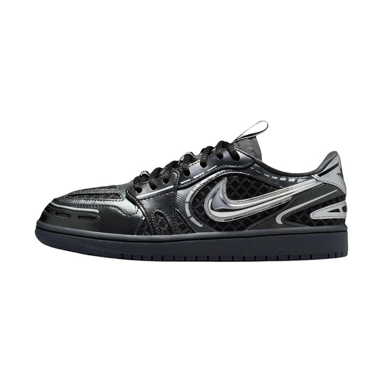 Nike Jordan 1 Low 'Black / White / Anthracite / Metallic Silver' Женские