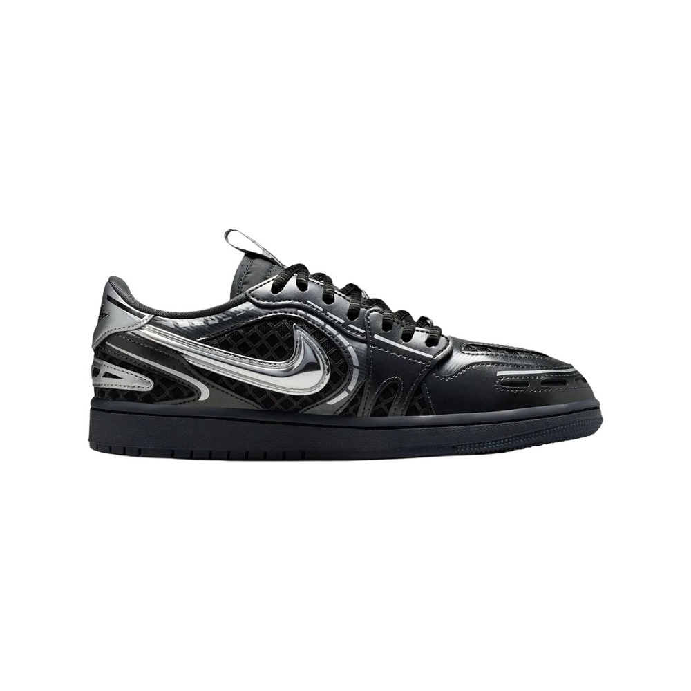 Nike Jordan 1 Low 'Black / White / Anthracite / Metallic Silver' Женские