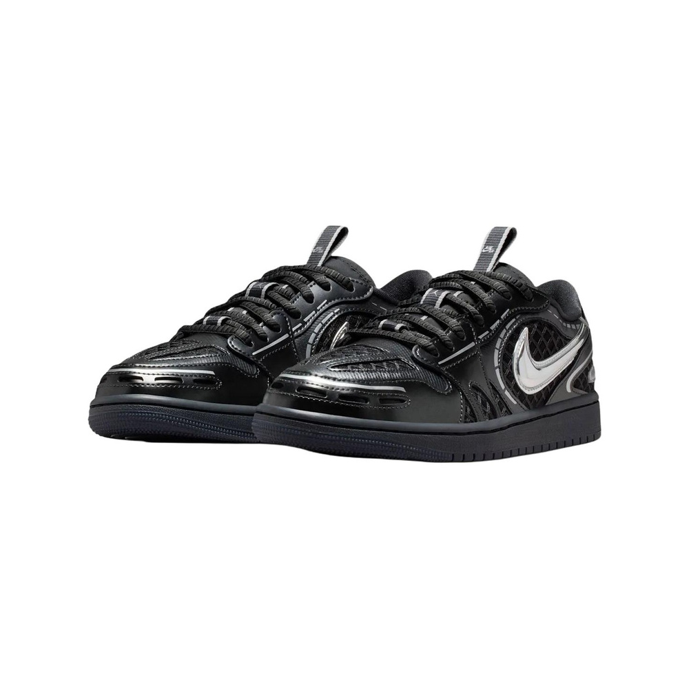 Nike Jordan 1 Low 'Black / White / Anthracite / Metallic Silver' Женские