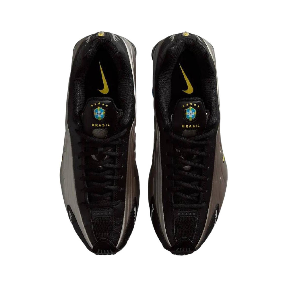 Nike Shox R4 'Black / Metallic Pewter / Light Photo Blue / Canary' Мужские