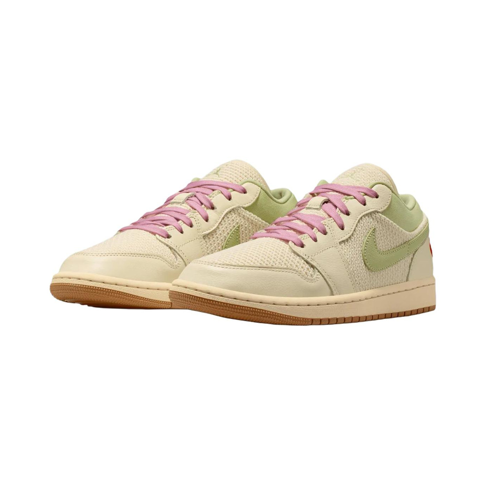 Nike Jordan 1 Low 'Sail / Olive Aura / Pearl White / Iced Carmine' Женские