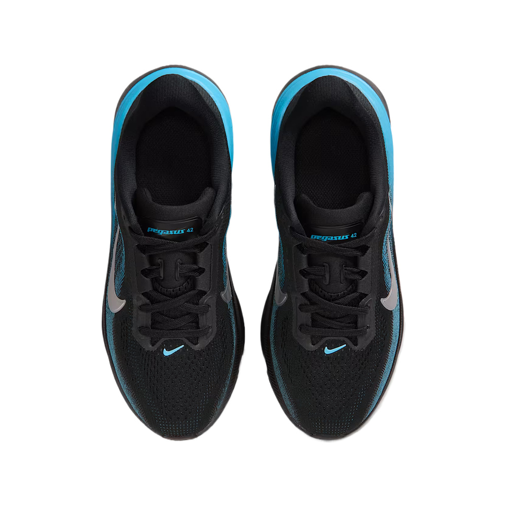 Nike Pegasus 42 'Black / Light Current Blue / Anthracite / Metallic Silver' Детские