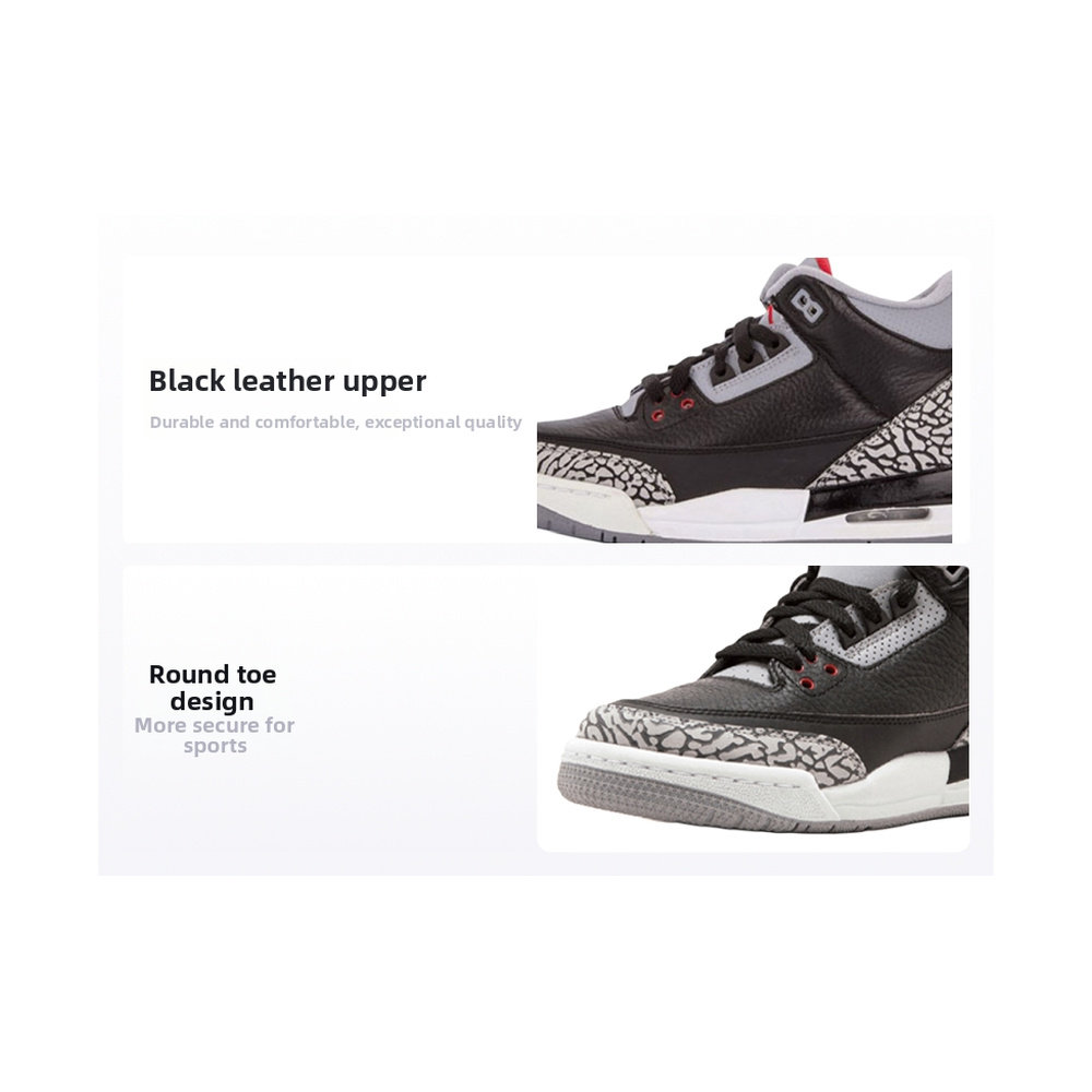 Air Jordan 3 'Black / Dark Smoke Grey' Мужские