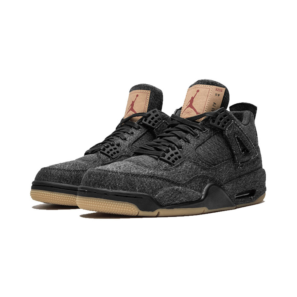 Air Jordan 4 'Black / Safety Orange / Gum Light Brown / Sail' Мужские