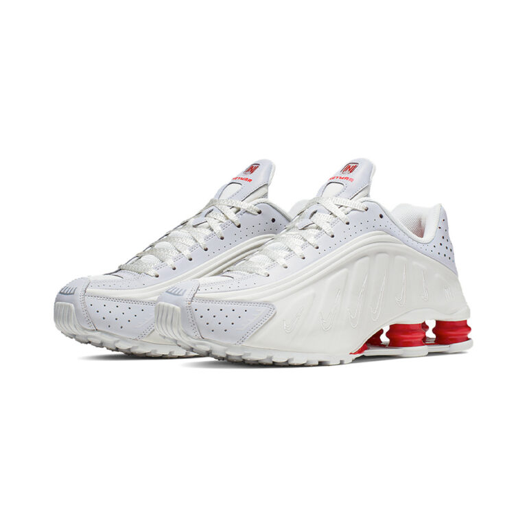 Nike Shox R4 'Light Smoke Grey / Photon Dust / Hyper Crimson / Chrome' Мужские