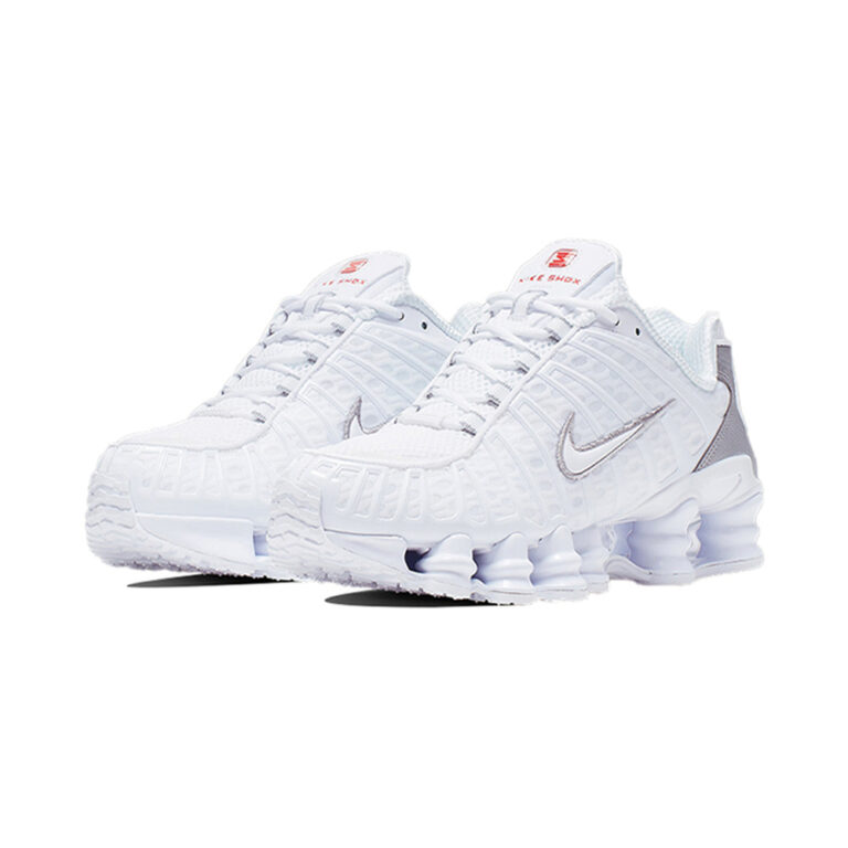 Nike Shox TL Series 'White / Metallic Silver / Max Orange / White' Женские