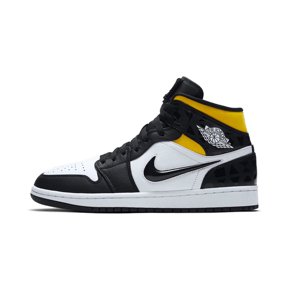 Air Jordan 1 Mid 'Black / Hyper Crimson / White / Chrome' Мужские