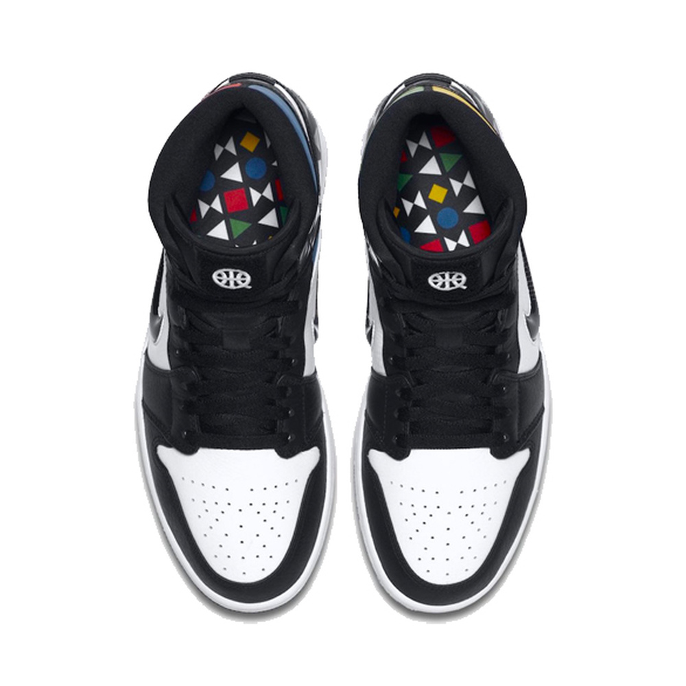 Air Jordan 1 Mid 'Black / Hyper Crimson / White / Chrome' Мужские