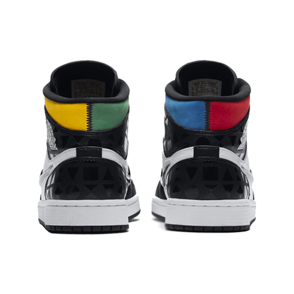 Air Jordan 1 Mid 'Black / Hyper Crimson / White / Chrome' Мужские