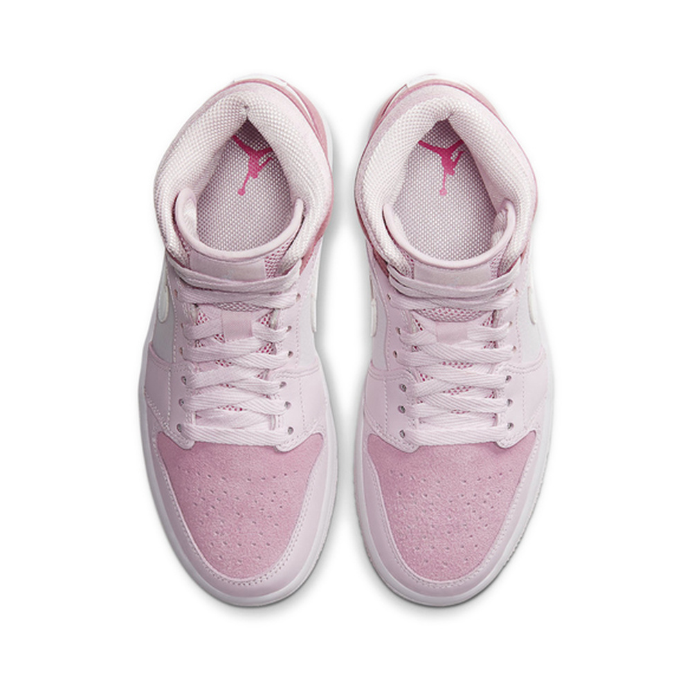 Air Jordan 1 Mid 'White / Grain / Metallic Gold Grain / Black' Женские