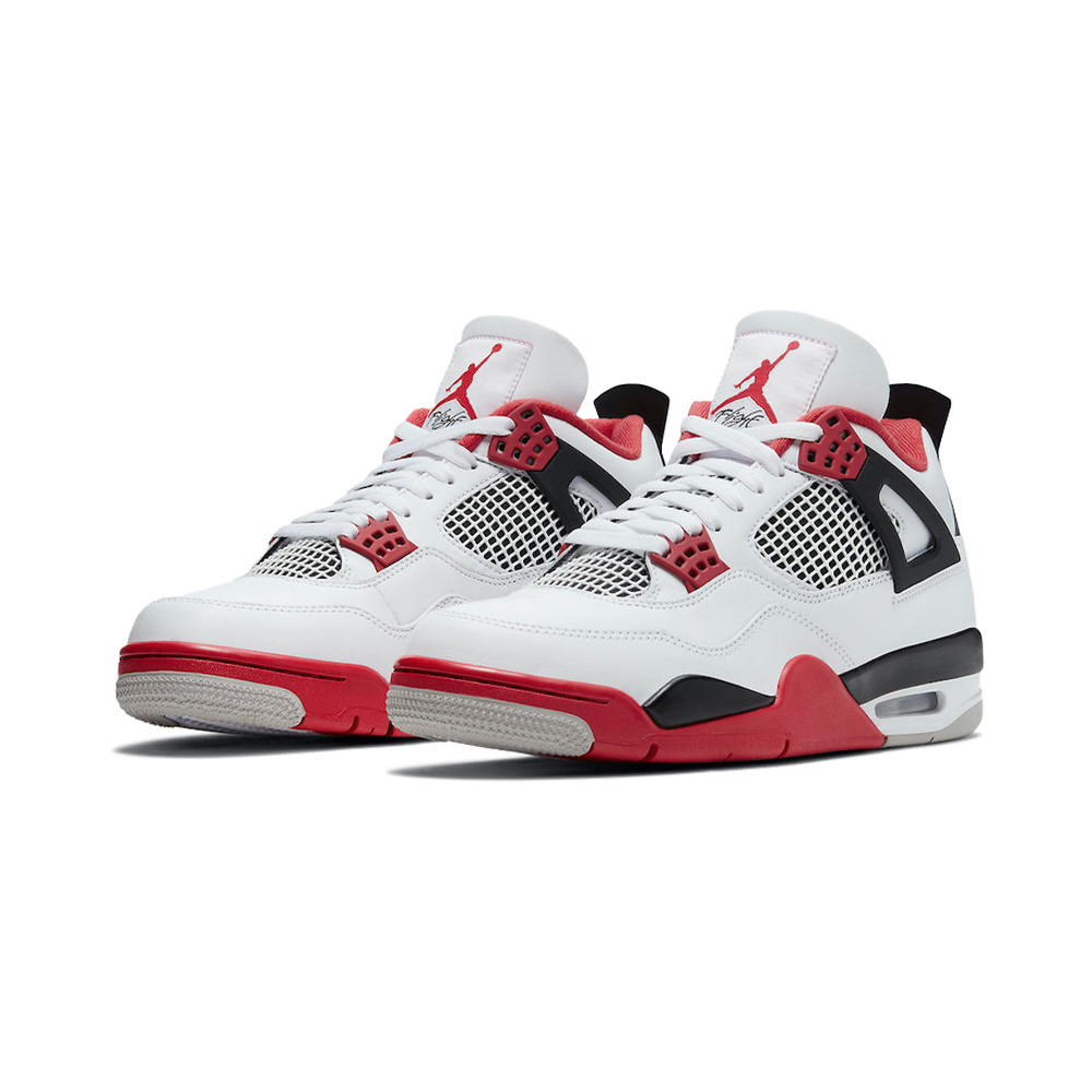 Air Jordan 4 'White / Metallic Silver / University Red' Мужские