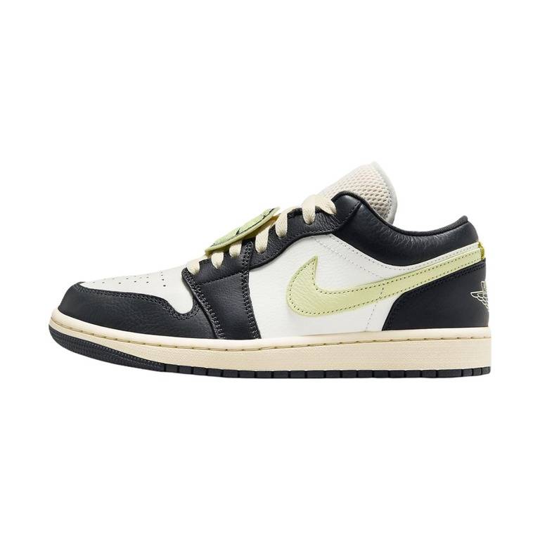 Air Jordan 1 Low 'White / Black / Bleached Lilac / Metallic Silver' Женские