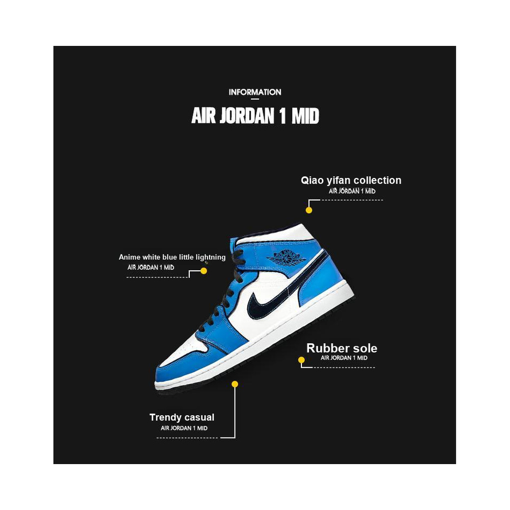 Air Jordan 1 'Blue Beyond / Black / White' Унисекс
