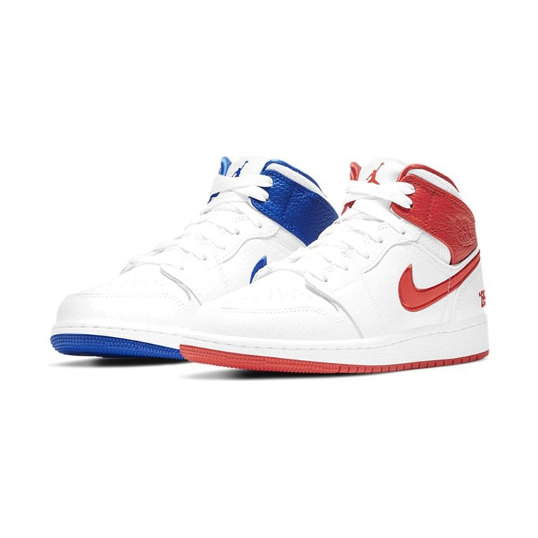 Air Jordan 1 Mid 'Summit White / White / Black / Metallic Silver' Унисекс