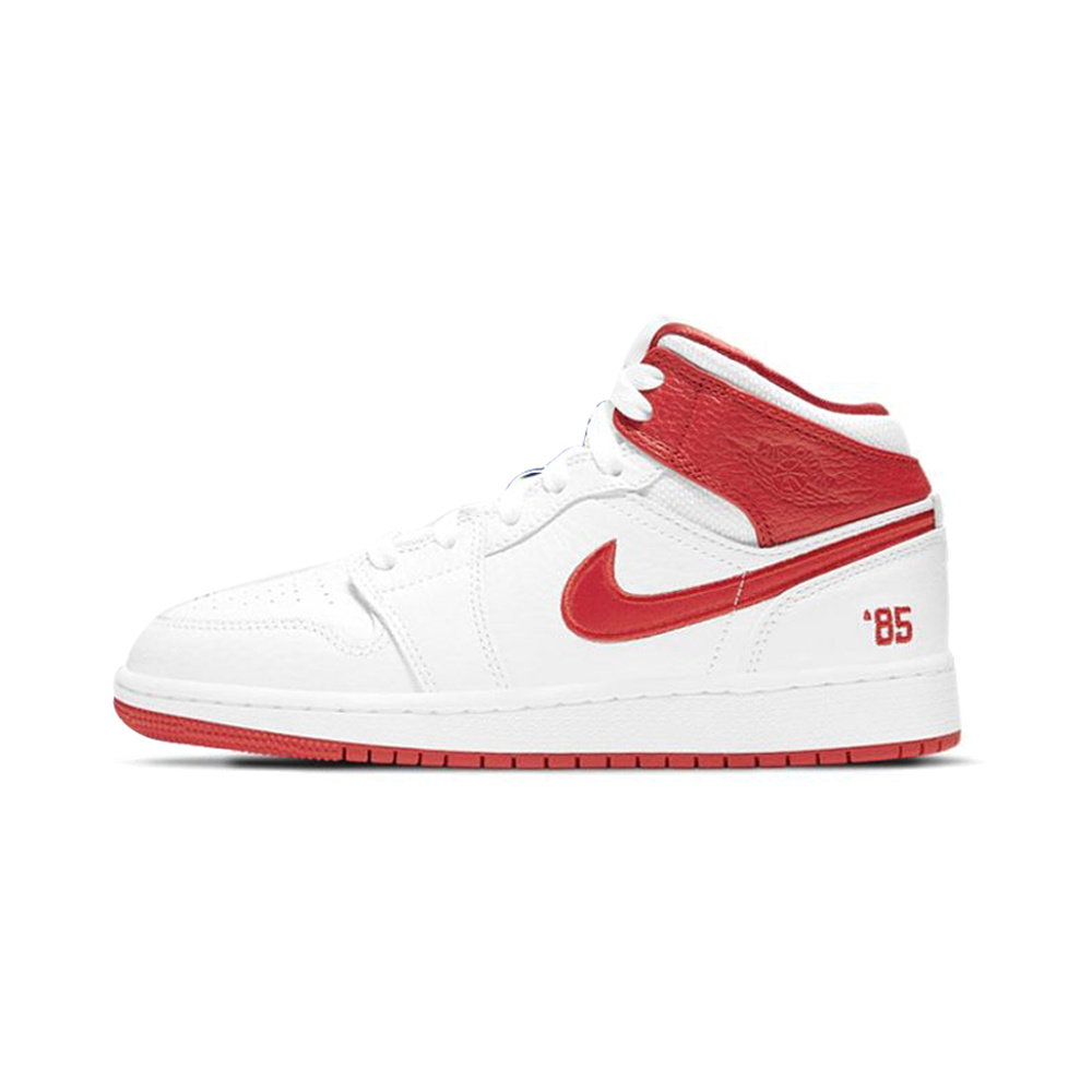 Air Jordan 1 Mid 'Summit White / White / Black / Metallic Silver' Унисекс