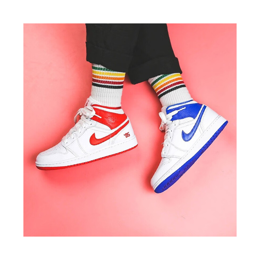 Air Jordan 1 Mid 'Summit White / White / Black / Metallic Silver' Унисекс