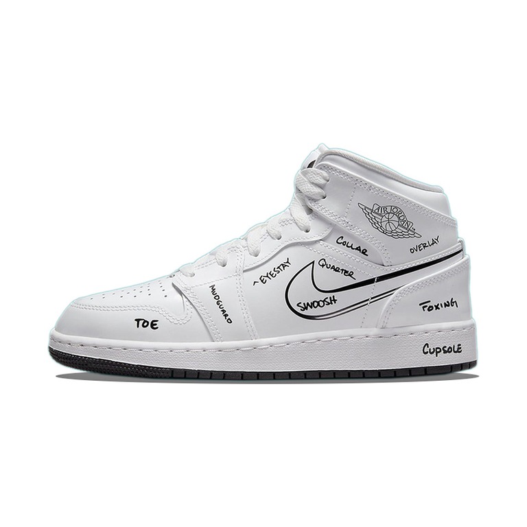 Air Jordan 1 Mid 'Black / Anthracite / White' Унисекс