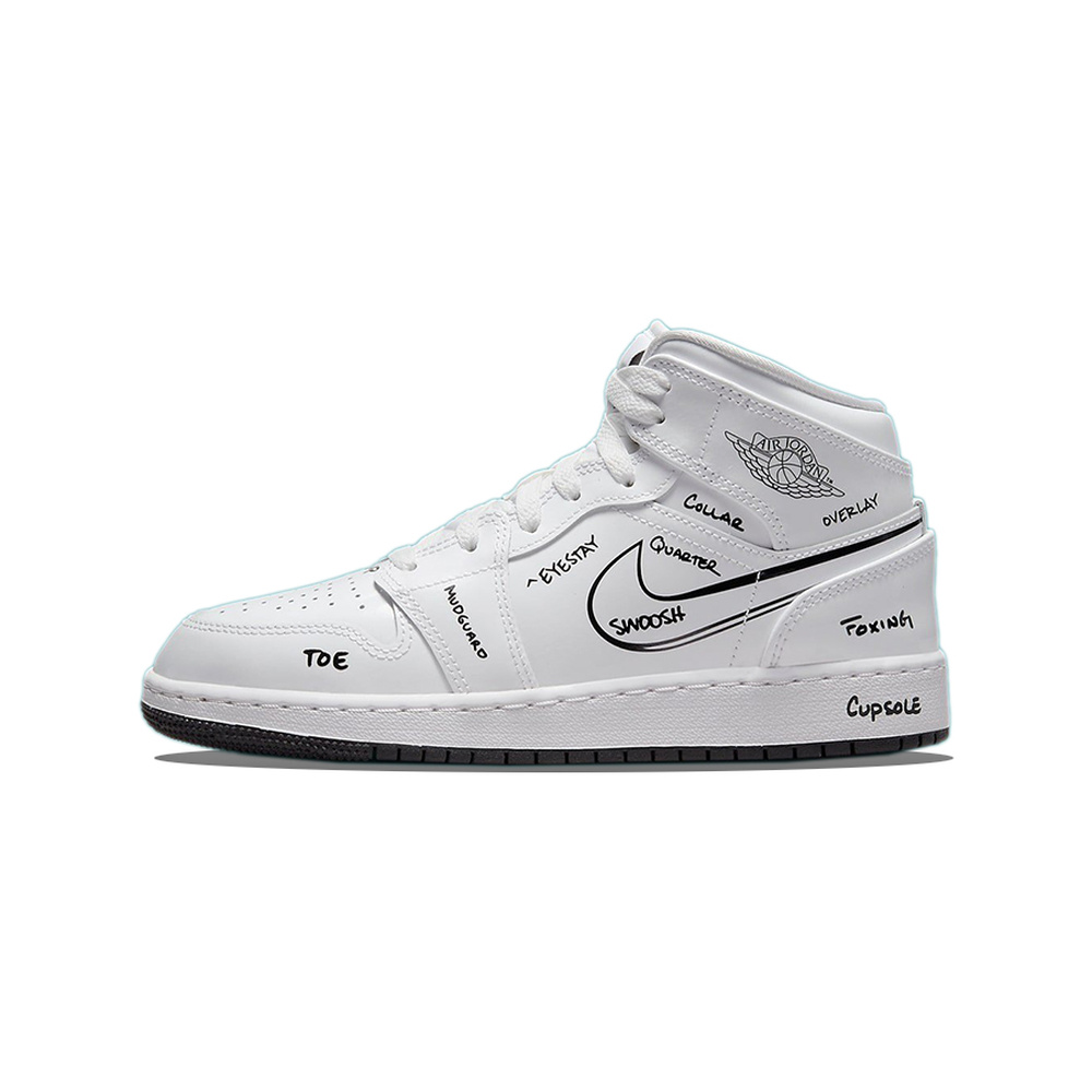 Air Jordan 1 Mid 'Black / Anthracite / White' Унисекс