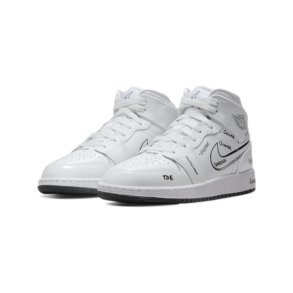 Air Jordan 1 Mid 'Black / Anthracite / White' Унисекс