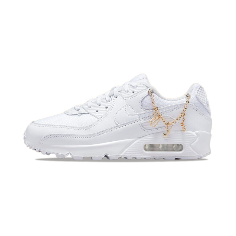 Nike Air Max 90 'White / Midnight Navy / Metallic Silver / White' Женские