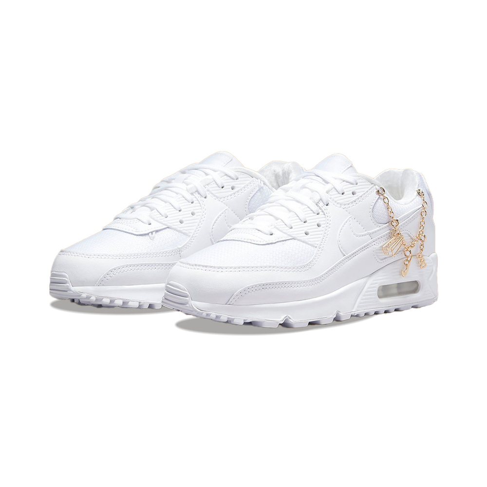 Nike Air Max 90 'White / Midnight Navy / Metallic Silver / White' Женские