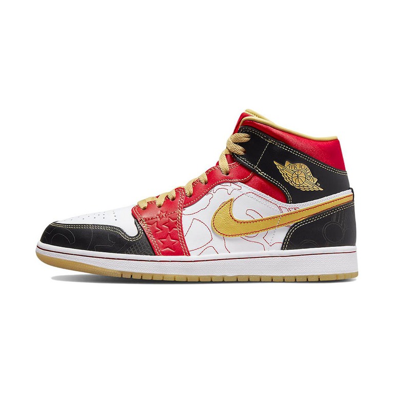 Air Jordan 1 Mid 'White Red' Мужские