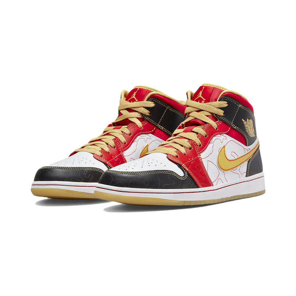 Air Jordan 1 Mid 'White Red' Мужские