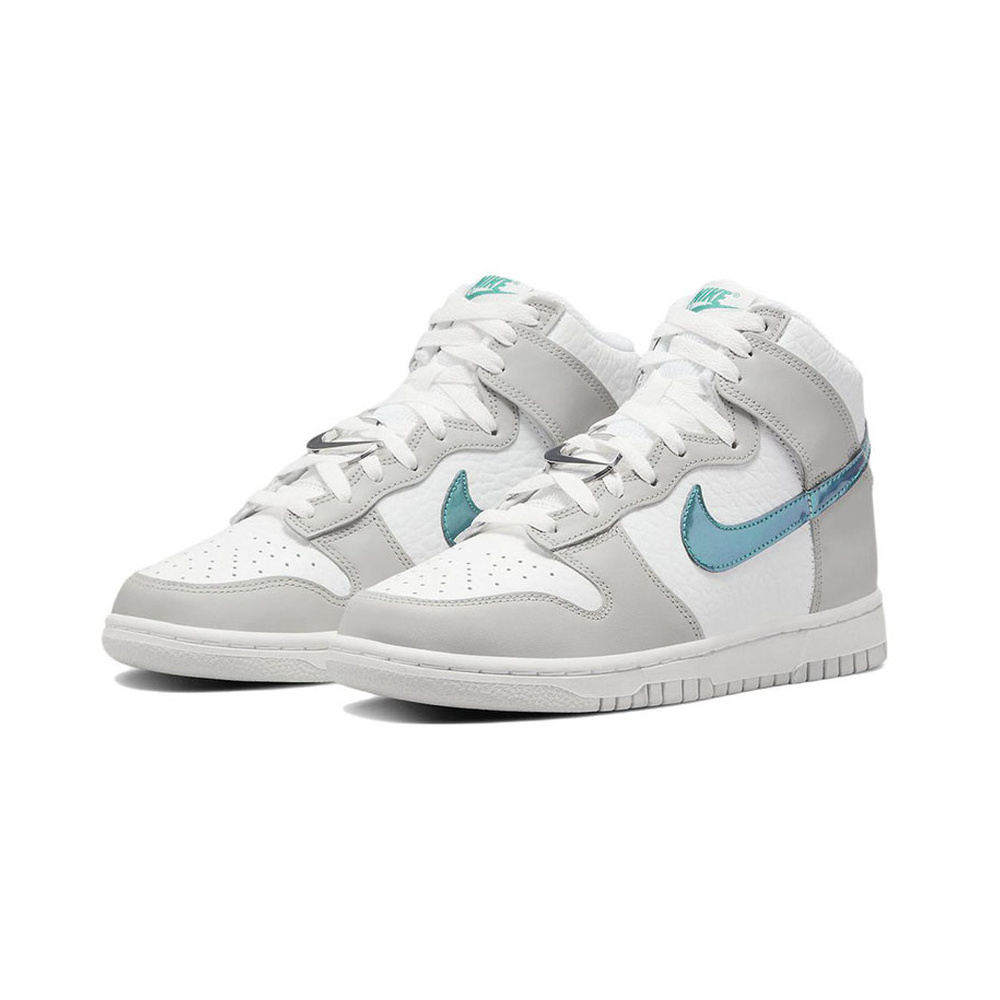 Nike Dunk High 'White / Metallic Silver' Женские