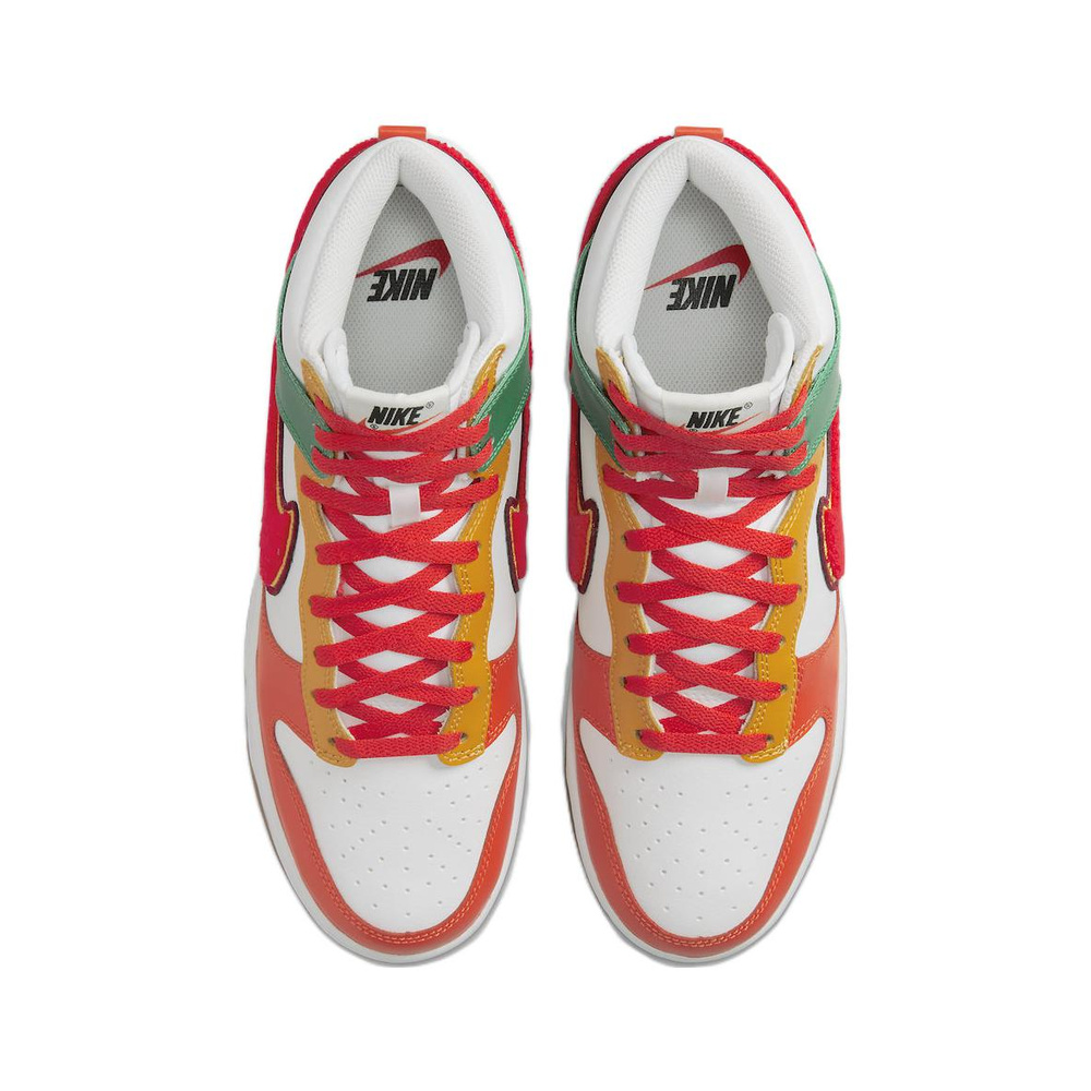 Nike Dunk High 'White / Team Red / Malachite / Habanero Red' Мужские