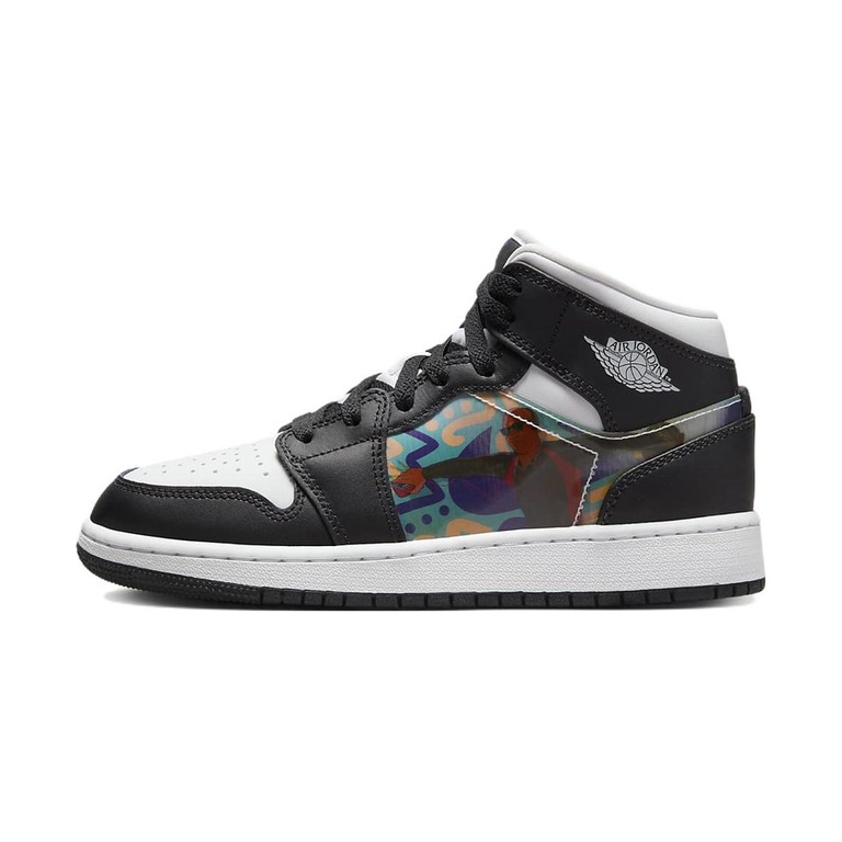 Air Jordan 1 Mid 'Black / Metallic Silver' Унисекс