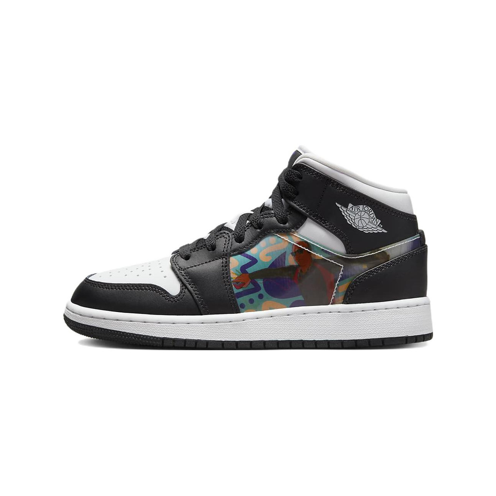 Air Jordan 1 Mid 'Black / Metallic Silver' Унисекс