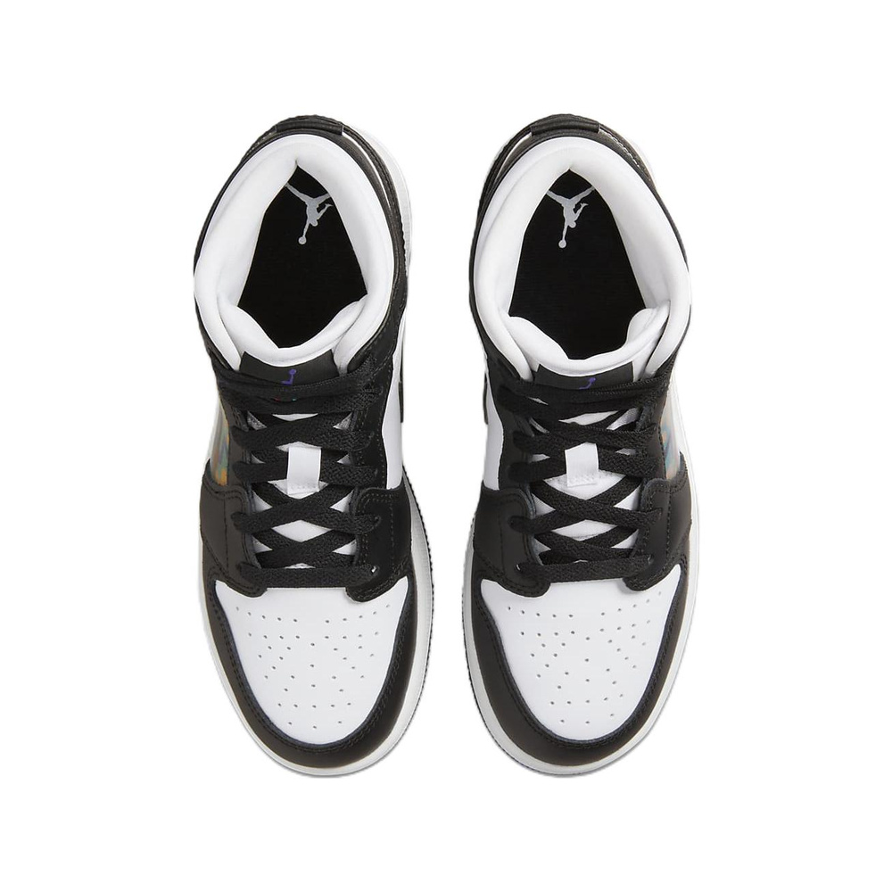 Air Jordan 1 Mid 'Black / Metallic Silver' Унисекс