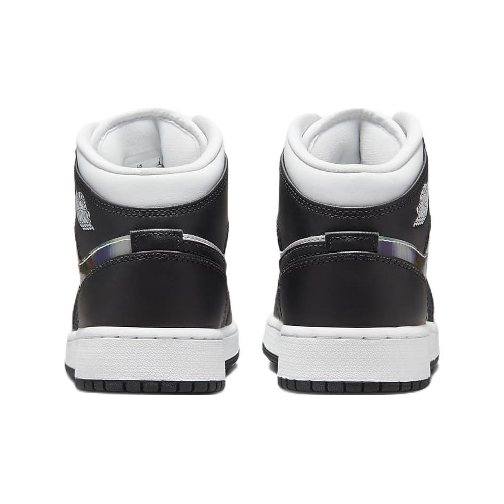 Air Jordan 1 Mid 'Black / Metallic Silver' Унисекс
