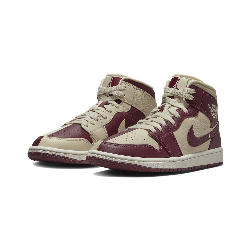 Air Jordan 1 Mid 'Off White / White / Black / University Red' Женские