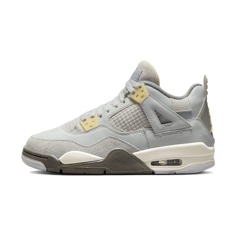 Air Jordan 4 'White / Black / Bleached Lilac / Metallic Silver' Унисекс