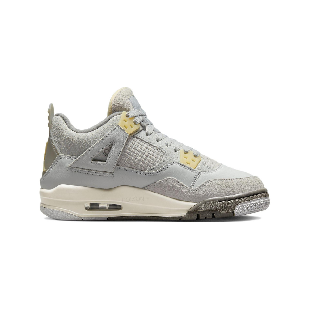 Air Jordan 4 'White / Black / Bleached Lilac / Metallic Silver' Унисекс