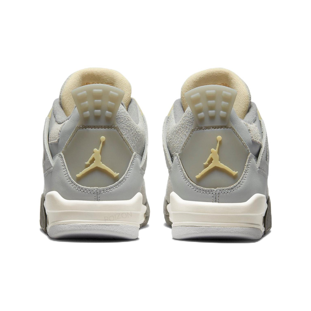Air Jordan 4 'White / Black / Bleached Lilac / Metallic Silver' Унисекс