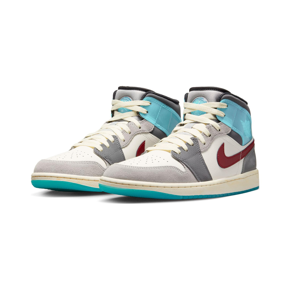 Air Jordan 1 Mid 'Hydrogen Blue / Laser Orange / Total Orange / Black' Мужские