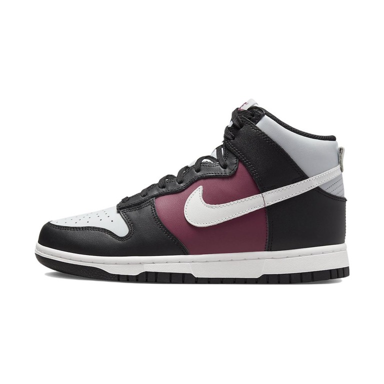 Nike Dunk High 'White / Black / Bleached Lilac / Metallic Silver' Женские