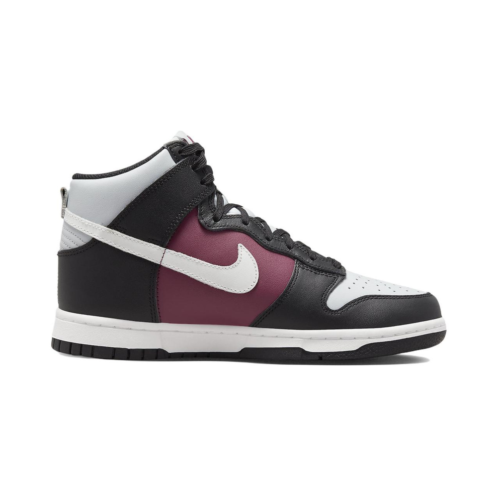 Nike Dunk High 'White / Black / Bleached Lilac / Metallic Silver' Женские