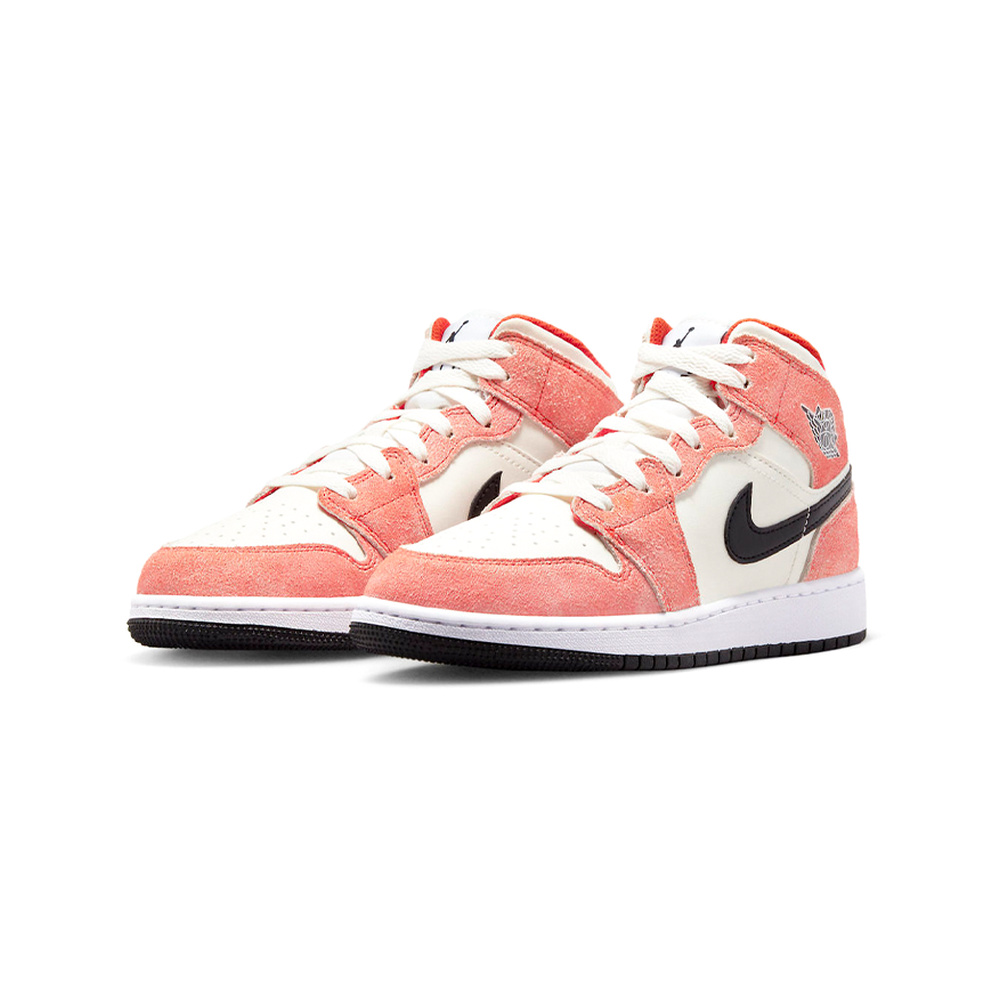 Air Jordan 1 Mid 'Peony / Black / Gum Light Brown / Sail' Унисекс