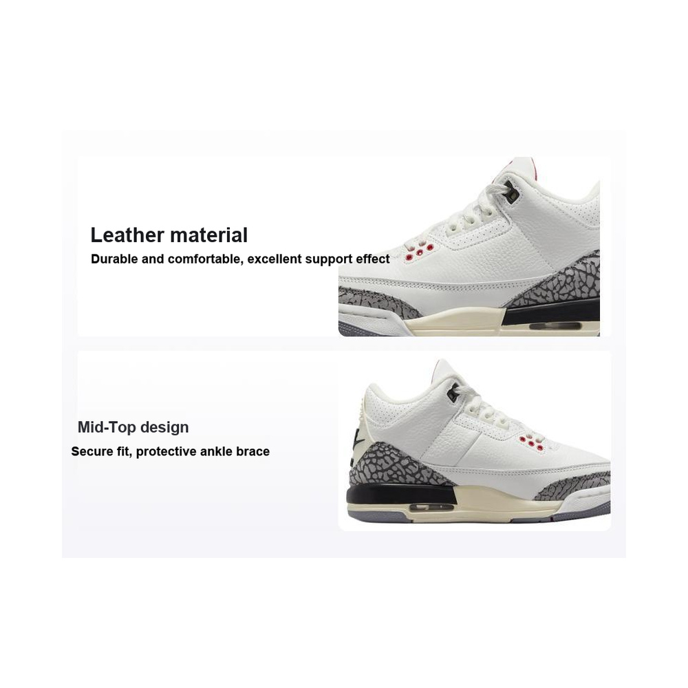 Air Jordan 3 'White / Sail / Phantom / Metallic Silver' Унисекс