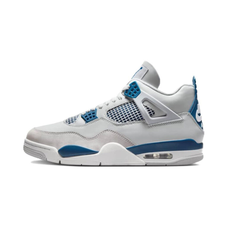 Air Jordan 4 'White / Metallic Silver / Midnight Navy / Hydrogen Blue' Мужские