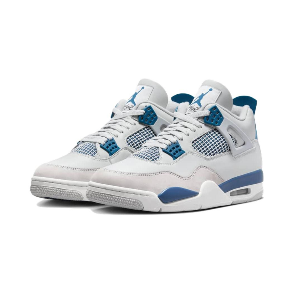 Air Jordan 4 'White / Metallic Silver / Midnight Navy / Hydrogen Blue' Мужские