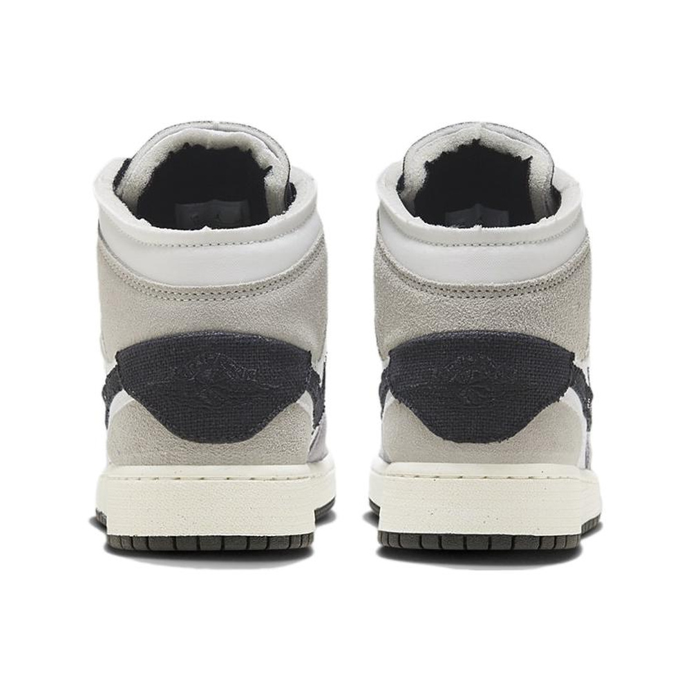 Air Jordan 1 Mid 'White / Black / Bleached Lilac / Metallic Silver' Унисекс